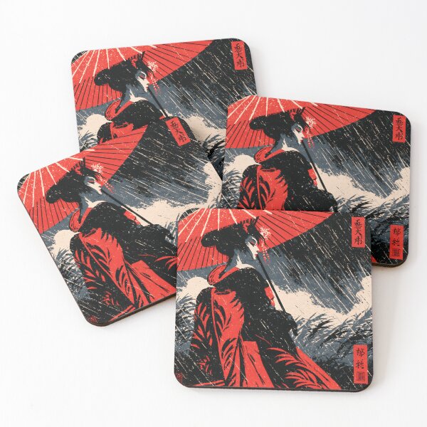 Item preview, Japanese Woman in Rain: Vintage Ukiyo-e Poster Art designed and sold by GrinGalore.