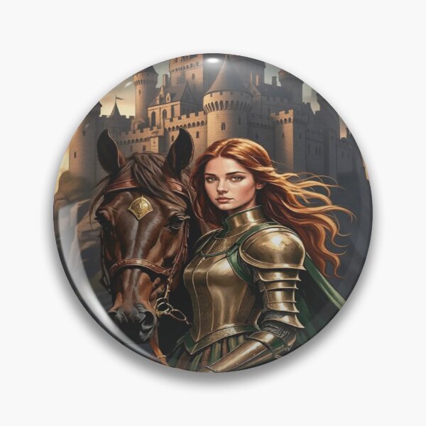 Item preview, Medieval Fantasy Princess Girl Warrior Knight with Horse and Castle. designed and sold by Giulivo Store Graphic.