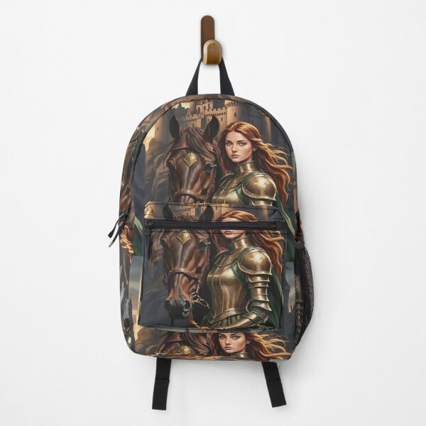 Item preview, Medieval Fantasy Princess Girl Warrior Knight with Horse and Castle. designed and sold by Giulivo Store Graphic.