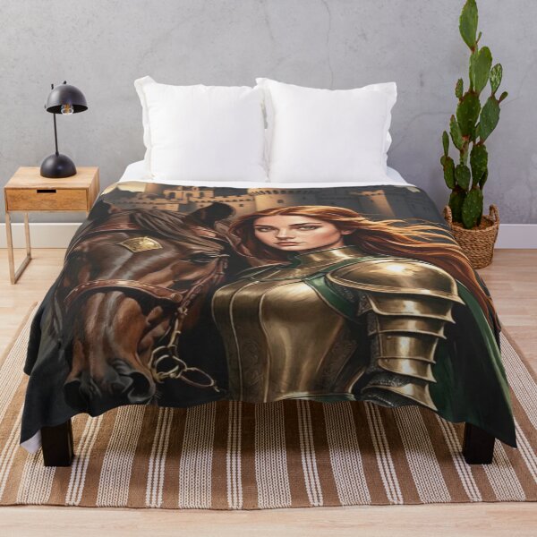 Item preview, Medieval Fantasy Princess Girl Warrior Knight with Horse and Castle. designed and sold by Giulivo Store Graphic.
