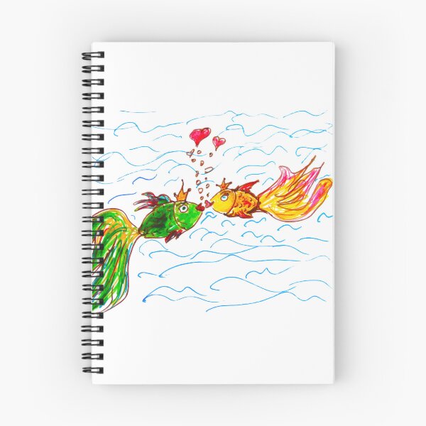 Item preview, Two Golden kissing Fish in Love witn Hearts. Cute romantic carton Fich. Drawing designed and sold by ollgast5.