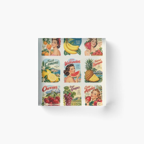 Item preview, Sticker Decal Set - Vintage Fruit Charm Collage designed and sold by ForeverPrintsOK.