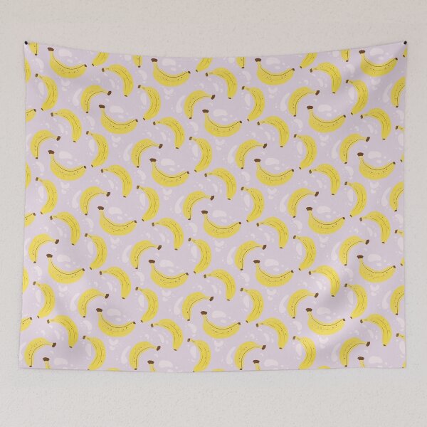Item preview, Cute Yellow Bananas Pastel Purple Seamless Pattern designed and sold by IriArt-Designs.