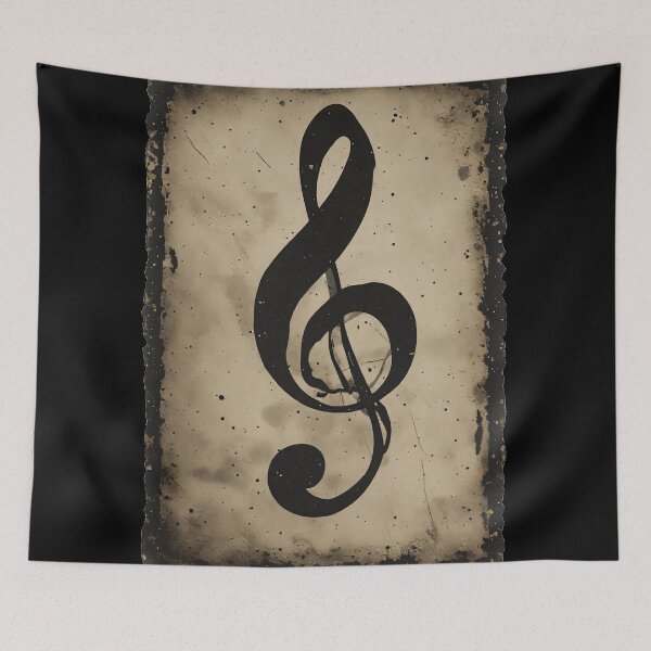 Item preview, Vintage Treble Clef Grunge Music Symbol Design designed and sold by UrbanPrts.