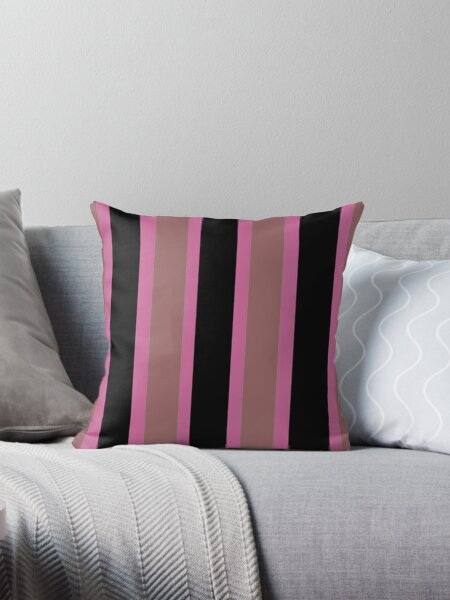 Item preview, BLACK, AND MARSALA AND RADIANT ORCHID STRIPES GREAT FOR BRIGHT HOME DECOR AND SUMMER FUN designed and sold by ozcushionstoo.