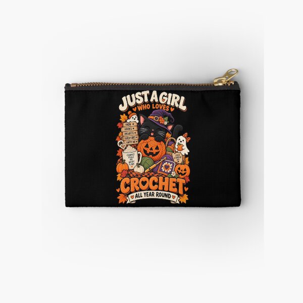 Item preview, Just A Girl Who Loves Crochet All Year Round Halloween Cat designed and sold by Ridaelb.