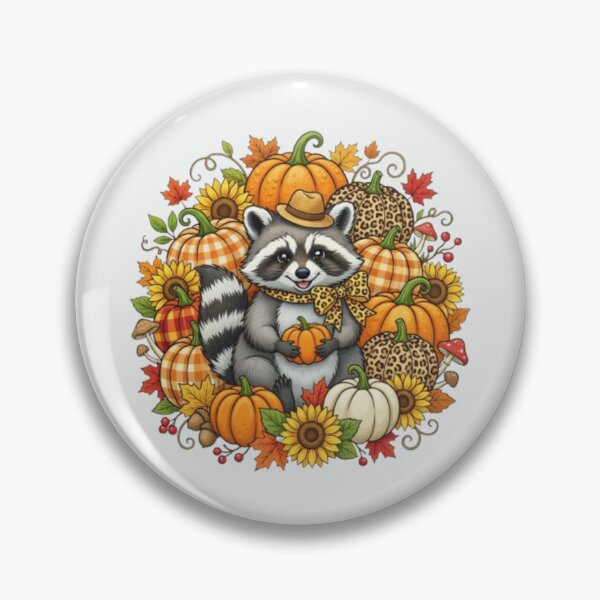 Item preview, Cute Raccoon In Autumn Pumpkin Patch Wreath Art designed and sold by FABIOLA1970.