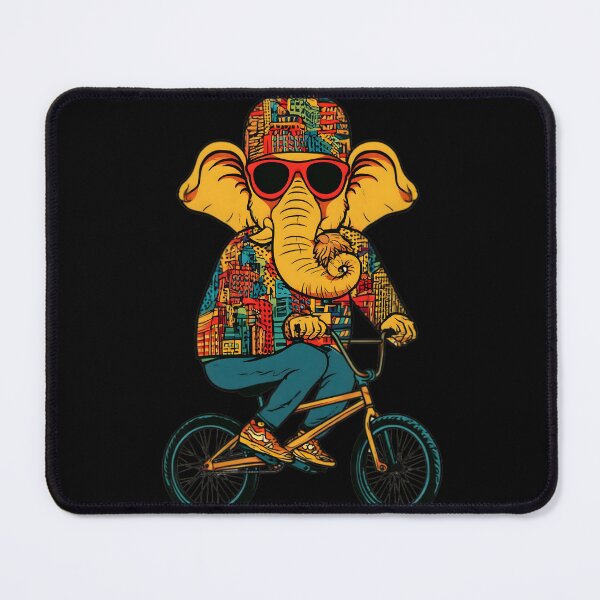 Item preview, Cool Elephant Riding Orange Bike Green Pants Pop Art designed and sold by PANNARUK THAILAND.