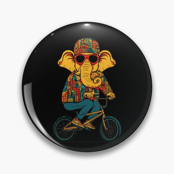 Item preview, Cool Elephant Riding Orange Bike Green Pants Pop Art designed and sold by PANNARUK THAILAND.
