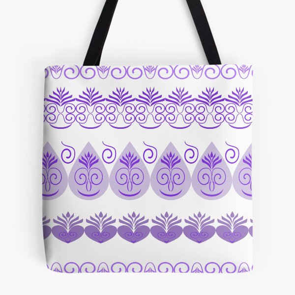 Item preview, Lavender Ornamental Floral Border Set with Elegant Scroll and Teardrop Motifs designed and sold by Ei-Ei.