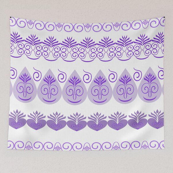 Item preview, Lavender Ornamental Floral Border Set with Elegant Scroll and Teardrop Motifs designed and sold by Ei-Ei.