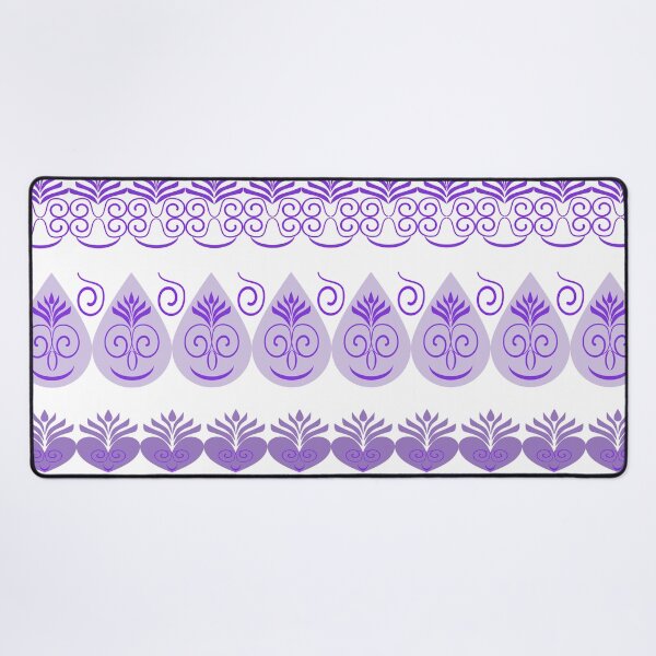 Item preview, Lavender Ornamental Floral Border Set with Elegant Scroll and Teardrop Motifs designed and sold by Ei-Ei.