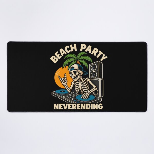 Item preview, Neverending Beach Party – Skeleton DJ Summer Graphic designed and sold by PhilllandArt.