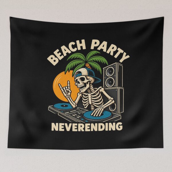Item preview, Neverending Beach Party – Skeleton DJ Summer Graphic designed and sold by PhilllandArt.