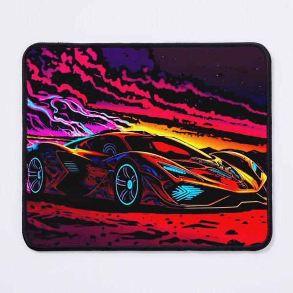 Item preview, Neon Hypercar at Synthwave Sunset | Retro Futuristic Supercar | Vaporwave Sports Car | Outrun Digital Art designed and sold by Nexus Space.
