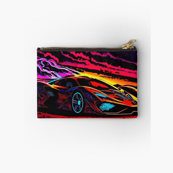 Item preview, Hipercoche neón al atardecer synthwave | Supercoche retrofuturista | Coche deportivo vaporwave | Outrun Digital Art designed and sold by Nexus Space.