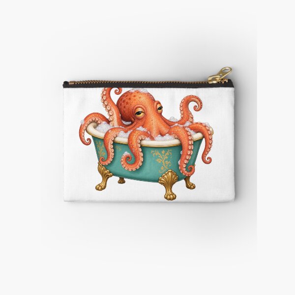 Item preview, Relaxing octopus in a vintage bathtub designed and sold by Lazenco.