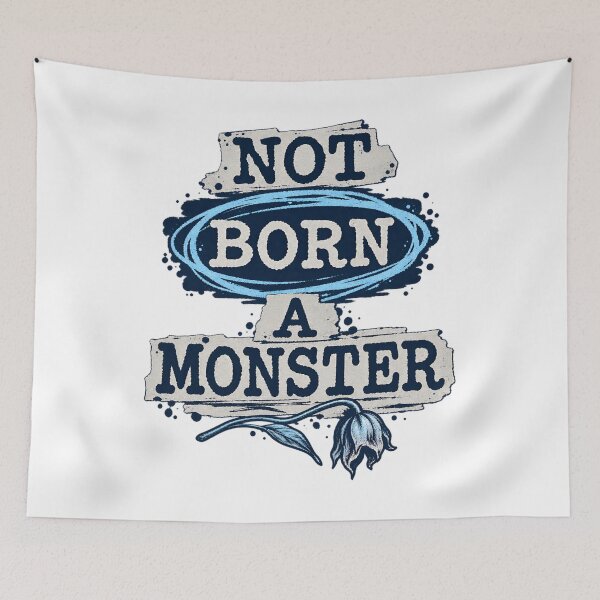 Item preview, Frankenstein Not Born a Monster Blue Typography designed and sold by Fenay Designs.