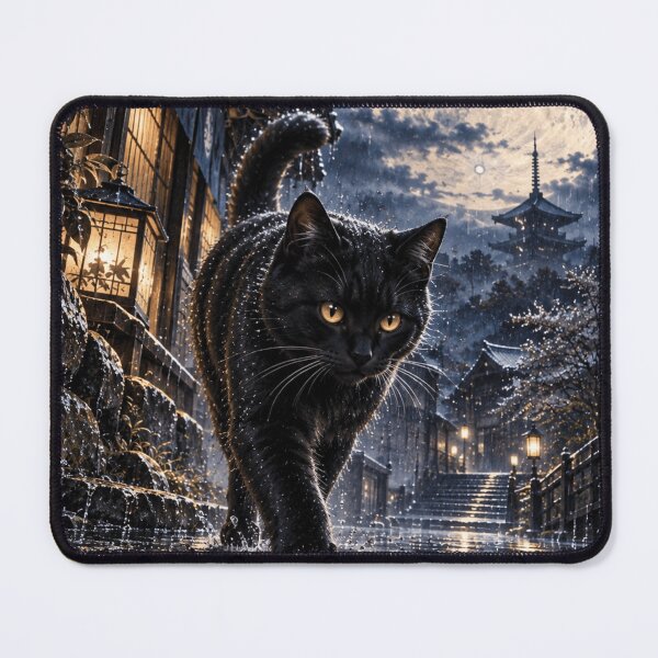 Item preview, Black Cat Moon Rain designed and sold by Silken moonlight .