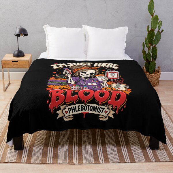 Item preview, I'm Just Here For The Blood Skeleton Phlebotomist Halloween designed and sold by Ridaelb.