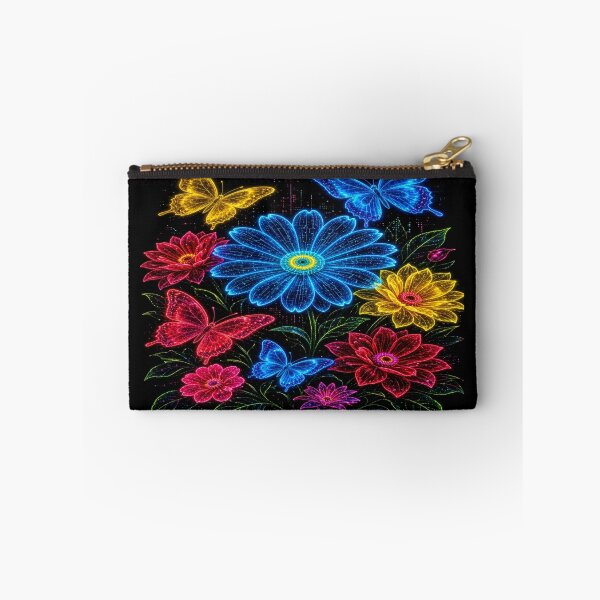 Item preview, Neon Flowers and Butterflies – Glowing Floral Art designed and sold by Nexus Space.