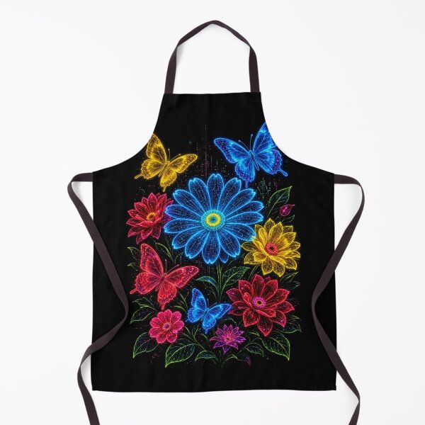 Item preview, Neon Flowers and Butterflies – Glowing Floral Art designed and sold by Nexus Space.