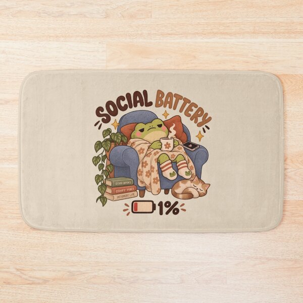 Item preview, Social Battery Frog – Funny Introvert Cozy Homebody Design designed and sold by SnugbugStudios.