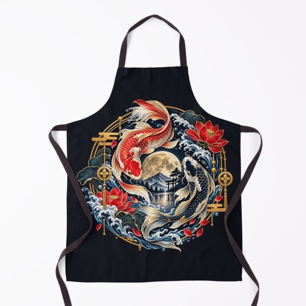 Item preview, Japanese Koi Fish Lotus Moon Art designed and sold by D69 Designs.