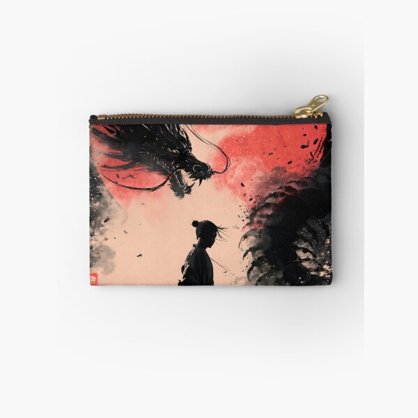 Item preview, Samurai vs Dragon: Epic Japanese Ink Art Poster designed and sold by GrinGalore.