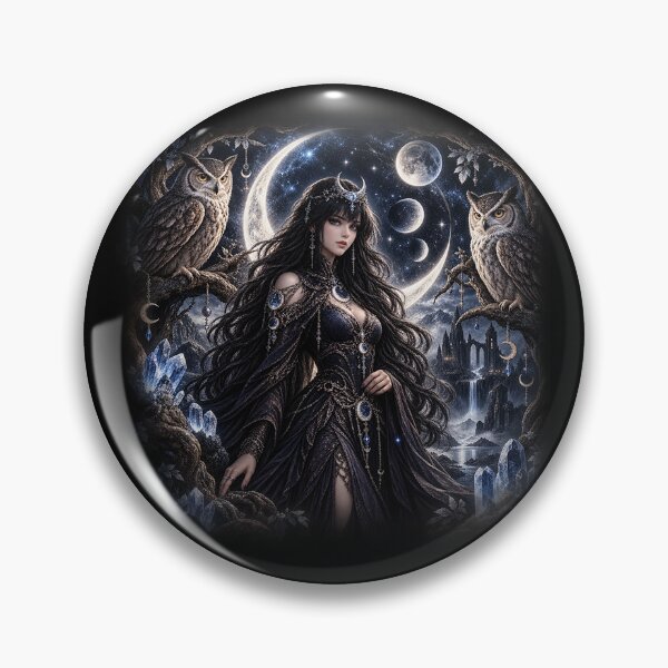 Item preview, Moon Owl Priestess – Mystical Gothic Fantasy designed and sold by TroviTutto.