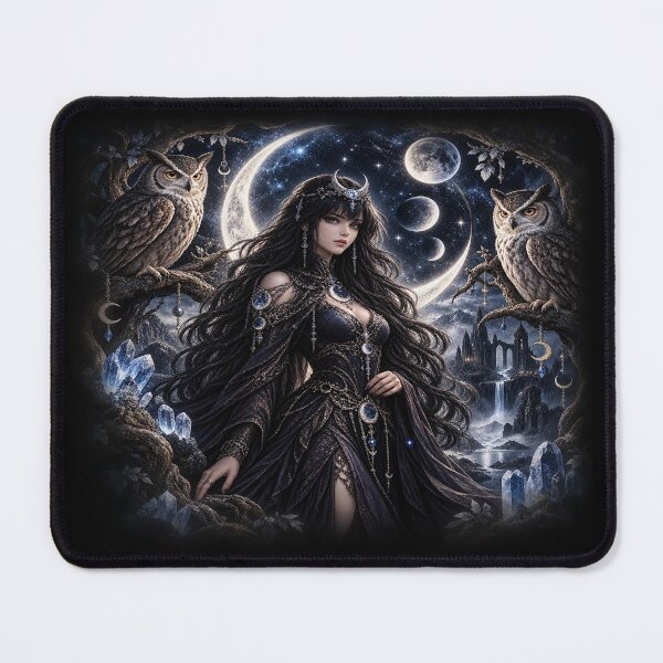 Item preview, Moon Owl Priestess – Mystical Gothic Fantasy designed and sold by TroviTutto.