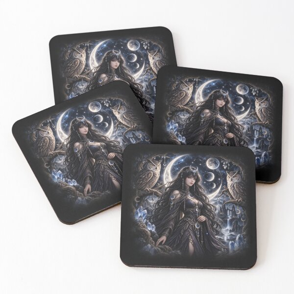 Item preview, Moon Owl Priestess – Mystical Gothic Fantasy designed and sold by TroviTutto.