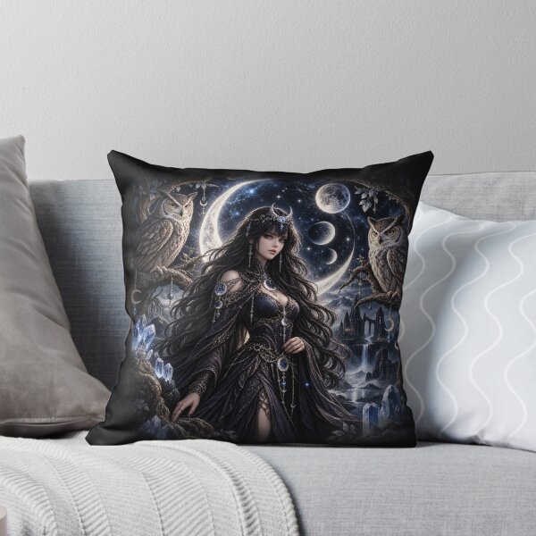 Item preview, Moon Owl Priestess – Mystical Gothic Fantasy designed and sold by TroviTutto.