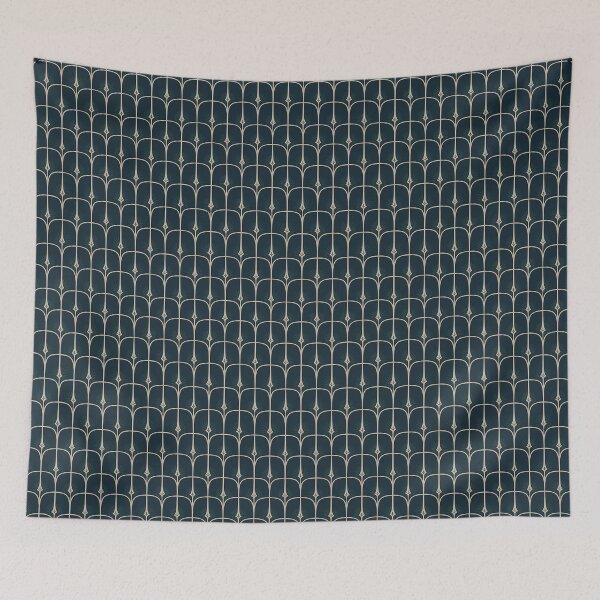 Item preview, Geometric Art Deco in navy blue and beige designed and sold by OtterFactory.