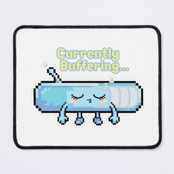 Item preview, Currently Buffering - Funny Sleepy Loading Bar Sticker - Y2K Pixel Art designed and sold by Htkester1.