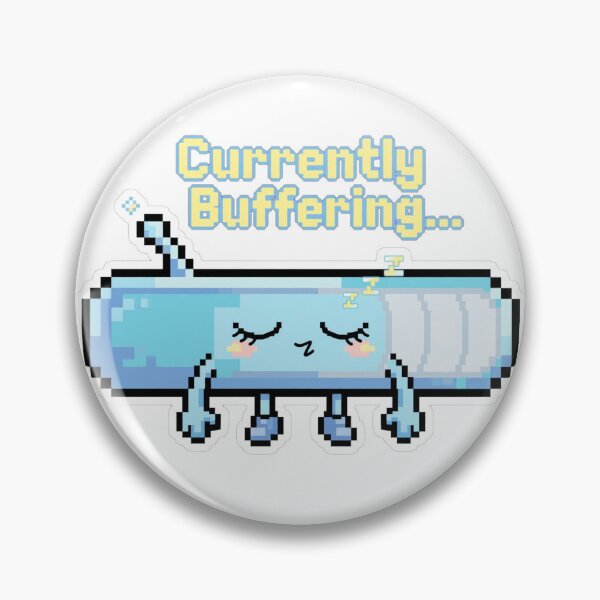 Item preview, Currently Buffering - Funny Sleepy Loading Bar Sticker - Y2K Pixel Art designed and sold by Htkester1.