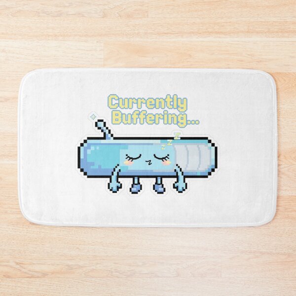 Item preview, Currently Buffering - Funny Sleepy Loading Bar Sticker - Y2K Pixel Art designed and sold by Htkester1.