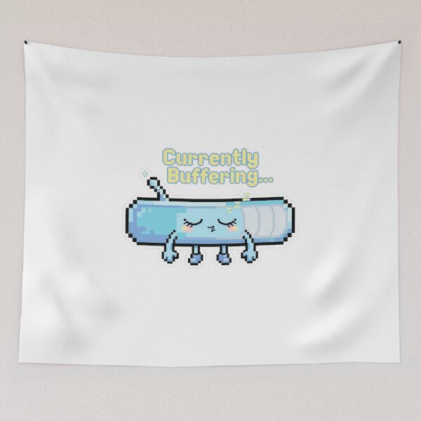 Item preview, Currently Buffering - Funny Sleepy Loading Bar Sticker - Y2K Pixel Art designed and sold by Htkester1.