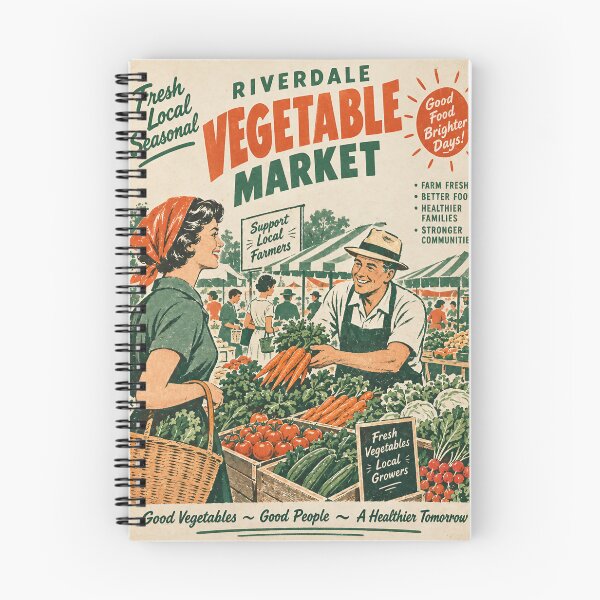 Item preview, Vintage Vegetable Market – Retro 1960s Farm Stand Poster designed and sold by Jandedan.