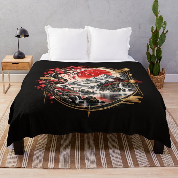 Item preview, Japanese Landscape Art with Cherry Blossoms designed and sold by D69 Designs.