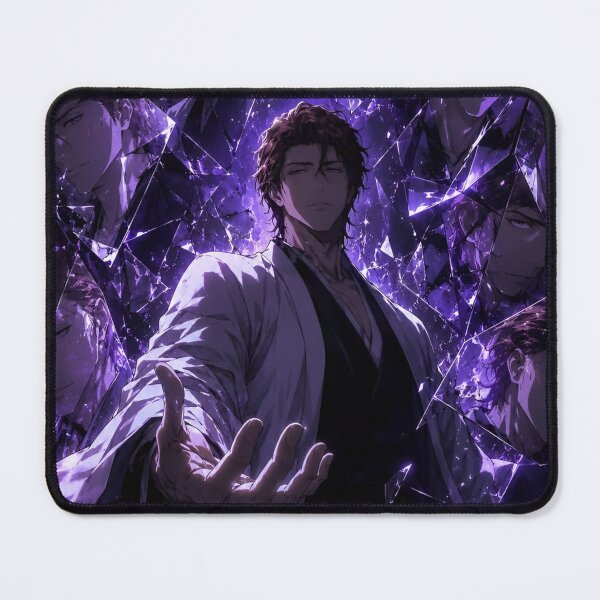 Item preview, Aizen | Purple Shattered Glass Warrior – Mysterious Anime Inspired Dark Fantasy Art designed and sold by Dyan4.