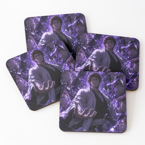 Item preview, Aizen | Purple Shattered Glass Warrior – Mysterious Anime Inspired Dark Fantasy Art designed and sold by Dyan4.