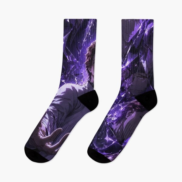 Item preview, Aizen | Purple Shattered Glass Warrior – Mysterious Anime Inspired Dark Fantasy Art designed and sold by Dyan4.