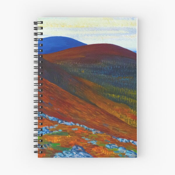 Item preview, The mountain autumn colors of the hills and valleys autumn leaves landcape alpine painting print by Anton Lindforss designed and sold by Jéanpaul Ferro.