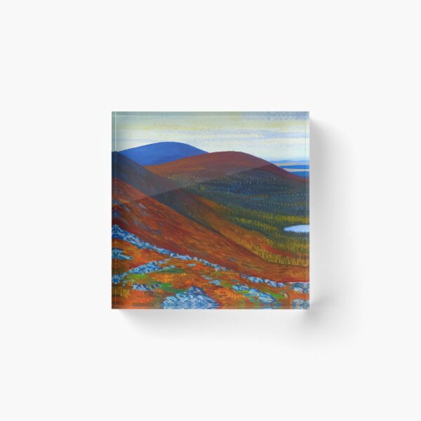 Item preview, The mountain autumn colors of the hills and valleys autumn leaves landcape alpine painting print by Anton Lindforss designed and sold by Jéanpaul  Ferro.