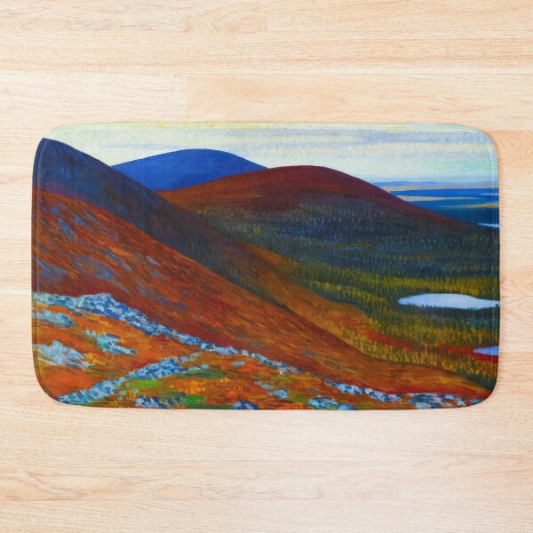 Item preview, The mountain autumn colors of the hills and valleys autumn leaves landcape alpine painting print by Anton Lindforss designed and sold by Jéanpaul  Ferro.