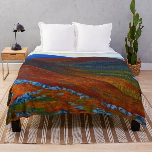Item preview, The mountain autumn colors of the hills and valleys autumn leaves landcape alpine painting print by Anton Lindforss designed and sold by Jéanpaul Ferro.