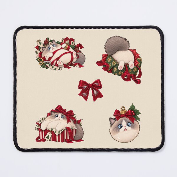 Item preview, Funny Ragdoll Cat Christmas Pack – Fluffy Cat Gift Wrapping Chaos designed and sold by SnugbugStudios.