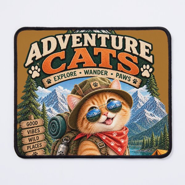 Item preview, Cute Adventure Cat Alpine Explorer Mountain Hiking & Outdoor Cat designed and sold by TeeVibeHaus.