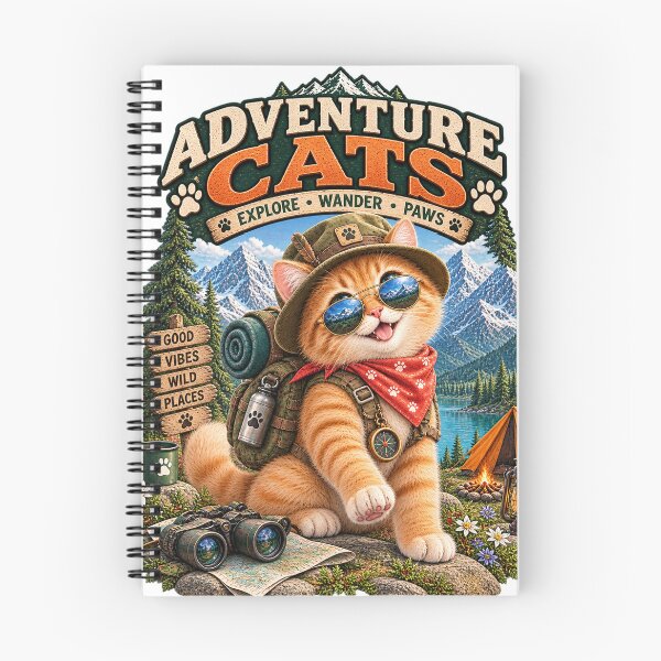 Item preview, Cute Adventure Cat Alpine Explorer  Mountain Hiking & Outdoor Cat designed and sold by TeeVibeHaus.